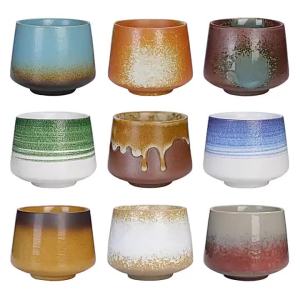 JUSTINLAU New Vintage Ceramics Cups Japanese Stoneware Porcelain Tea Mug Healthy Lifestyle Kung Fu Tea Sake Coffee Cup Drinkware