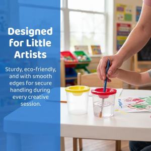 4Pcs Paint Brush Washer Cup Anti-Spill Portable Art Cleaning Rinse Cup Reusable Painting Supplies for Students Artists
