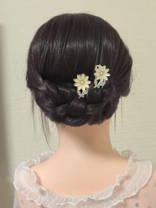 Miniature Cats Eye Flower Hairpin Womens Ear-Flank Hair Accessories Small Size Elegant Ancient Style Hair Decorations