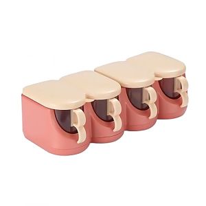 Wholesale Kitchen Utensils Seasoning Box Organizer Plastic Spice Jar Set With 3 Compartments And Spoon-XC-21-208