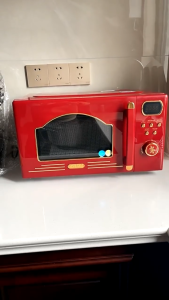 Maxims De Paris Retro MultiFunction Microwave Oven 20L Maxim Le Mans Vintage Microwave Oven MKA143 Micro Grill All-in-One Household Small Turntable baking trayDigital electric oven Micro Baking Integrated gift Electric grill toaster Roaster