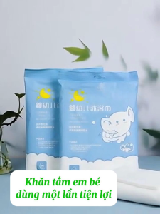 Khăn tắm vệ sinh tiệt trùng PUREZY dùng một lần dành cho bé 60x120cm mềm mịn siêu thấm hút an toàn cho trẻ sơ sinh và em bé