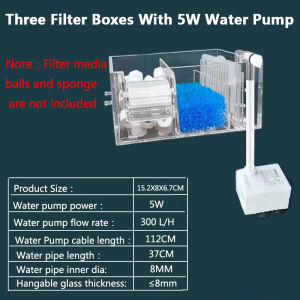 1PC Fish Tank Waterfall Filter Box Wall Mounted Built-in Silent Circulating Water Purifier For Aquarium Tank Box With Water Pump