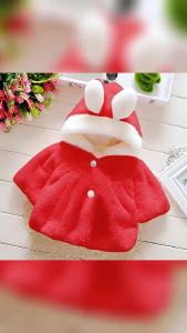 3 6 9 12 18 24 Months Baby Jacket Autumn Cute Rabbit Plush Princess Girls Coat Infant Warm Hooded Newborn Cloak Kids Clothes
