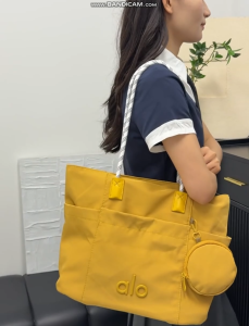 ALO Tote Bag for Women Nylon Large Capacity Rope Shoulder Strap With DetachableCoin Purse Multi‑Pocket Waterproof Work Gym Travel Shoulder Handbag