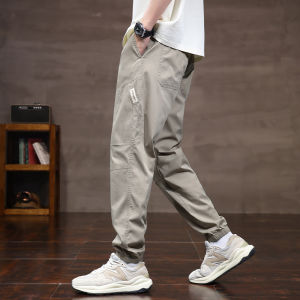 Men Workwear Pants Sporty Thin Drawstring Trousers