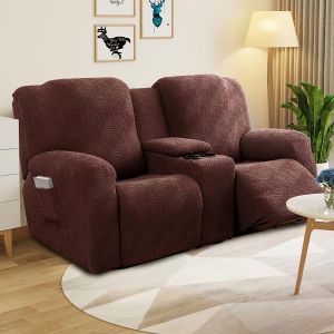 Loveseat ที่คลุมปรับเอนได้พร้อมคอนโซลกลาง ที่คลุมโซฟาแบบหนาและนุ่มสามารถซักได้