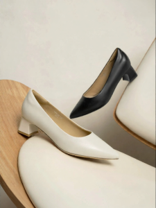 Reddragonfly | Comfortable Thick Heel Professional Sheepskin Shoes for Career Wear