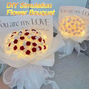 Diy Butterfly Bouquet With Light String Creative Fancy Butterfly Bouquet Finish Creative Multicolor Butterfly Flower Bouquet Butterfly Diy Materials Bouquet Of Flower With Butterfly Bouquet Gift Butterflies Homemade Flowers