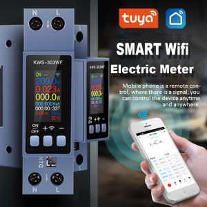 Tuya WiFi 9in1 Power Meter AC Energy Meter APP Control 100-290V/40A Voltage and Current Meter Electricity Meter Smart Life