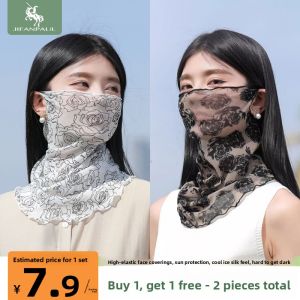 Summer Sun Protection Face Veil with Neck Cover