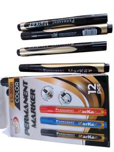 SPH12-SPIDOL PERMANET BLACK HITAM  12 pc BOX- spidol warna hitam tebal