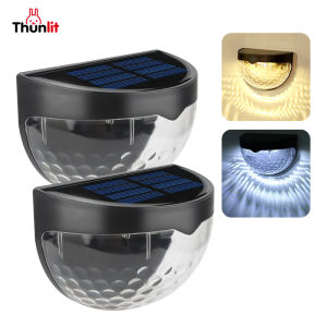 Thunlit Solar Wall Mounted Light 2PCs Pack Outdoor Fence Lights Waterproof Deck Lamp Night Light for Home Garden Step Stair Post Wall Landscape