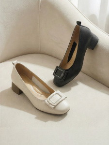 Reddragonfly | Leather Chunky Heel Womens Shoe