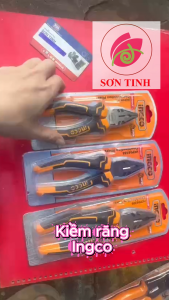 Kìm răng INGCO 3 kích thước lựa chọn 6-7-8inch siêu cứng chống rỉ sét tay cầm cách điện dùng tuốt dây cắt cáp nhổ đinh