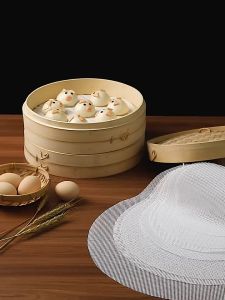 10pcs Alas Kukusan Silikon / Alas Kukusan Kue Basah / Tatakan Kukusan Dumpling 20/22/24cm