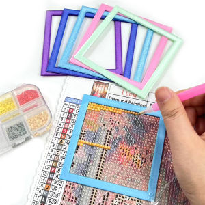 2Pcs Diamond Art Square Auxiliary Frame 3D Printing Diamond Painting Positioning Ruler Alignment Frame for DIY Diamond Art Craft