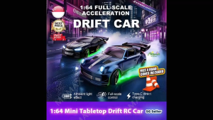 【SG Ready Stock】1/64 Micro Simulated Drifting Remote Control Car With Light Effects★Type-C Direct Charging✅FREE 4 Road Cones Included🚧