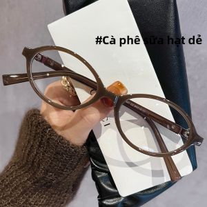 Chuming | Kính Cận Oval Vintage Màu Café Độ Cao