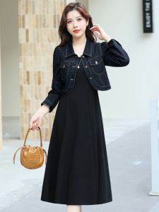 Retro Denim Jacket Women Early Autumn 2024 New Small Size Short Coat Match Skirt Stylish Outerwear Top Casual Cotton Blend