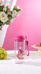 ecentio botol minum aesthetic 580ml anak perempuan disney collaborative edition with straw-C