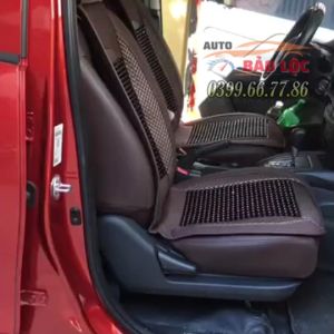 Bộ Áo Ghế Lót Ghế Và Tựa Lưng Ô Tô Hạt Gỗ mɑssage Họa Tiết Lưới - Chất Liệu Da Cao Cấp - Bọc Ghế Ô Tô Chống Nóng