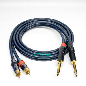 Cặp Dây Jack 6 Ly Sang RCA Hoa Sen dài 0.8m-1.5m-3m-5m-8m-10m | dây jack 6.5mm sang rca cáp av ra 6.5 dây 6ly ra av.