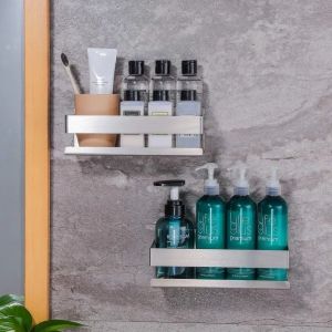 Bathroom 304 Stainless Steel Storage Rack Toilet Storage Rack Kitchen Storage Rack No Stamping Wall Mounted Storage Rack