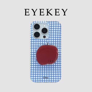 Eyekey Chic Plaid Red Stand Compatible Silicone Phone Case for 17Promax 16New 14Creative 12Women 13Pro Protection