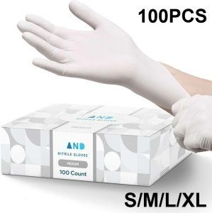 10-100PCS White Nitrile Disposable GlovesLatex FreePowderHousehold Gloves for Cooking Food Safe Cleaning Work Glove