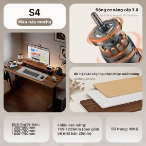 Brateck | Bàn Học Điều Chỉnh Động Cơ Đôi Thông Minh Cho Trẻ Em Gỗ Sồi Walnut