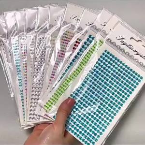 3/4/6mm Rhinestones Sticker Mobile Phone PC Car Art DIY Decal Bling Acrylic Rhinestones Selfadhesive Scrapbooking Craft Stickers