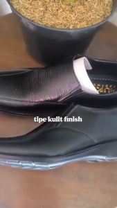 Nukus Sepatu Pria Pantofel Pendek Kulit Sapi Asli Hitam - NKP 03