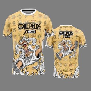 Bandai | Summer 2026 One Piece Luffy "Five-tier Nika Form" Comic-themed 3D Printed Breathable T-shirt for Adults and Children Y2k