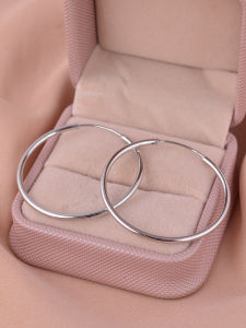925 Sterling Silver Hoops Earrings Women Simple Circle Fashionable Elegant Style Korean Trendy Jewelry Pair