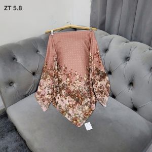 Hijab Segiempat Motif 110x110 cm Metal Logo Swarovsky Laser Cut ZT