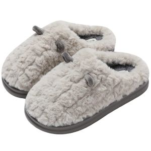 Mens Cotton Slippers Indoor Home Anti-Slip Warmth Thick Bottom Fleece Winter Boots Youth Trend Flat Sewn Shoe EVA Sole