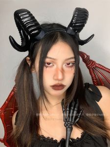 Witch Coming ~ Sleeping Spell Dark Horn Headband Black Sheep Horn Dress up Headwear Cosplay Props