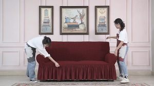 ปลอกหุ้มโซฟา มีระบาย ยืดหยุ่น ทำความสะอาดง่าย สะดวกสบายในการใช้งาน
