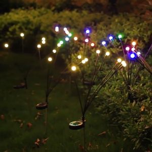 Home2U🏡 6/10LED Firefly Garden Lights Solar Outdoor Swaying Lights Waterproof Solar Powered Firefly Lights Solar Swaying Light Solar Garden Lighting Lampu Raya Lampu Laman Rumah Decorative Stakes for Outdoor/Patio/Yard/Garden