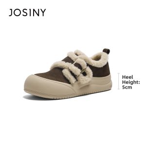Josiny | Fur Lined Insulated Snow Boots Heel Elevator Thick Sole Women Shoes