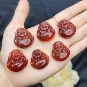 Mặt Phật Di Lặc Ngọkc Agatee Đỏ - Phong Thủy TUDO