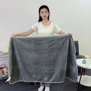JS SHOP Nap Blanket Wearable Plaid Fleece Blanket With Button Office Shawl Warm Throw Blanket