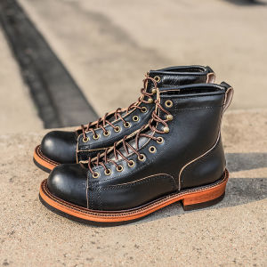 Retro Round Head Work Boots Oxford Style