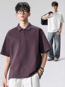 Wood soon | Simplicity Reconstruction Splicing Loose Collar Polo Shirt