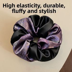 ZUOOU | Bun Hairstyle Purple Satin Vintage Print Hair Accessories