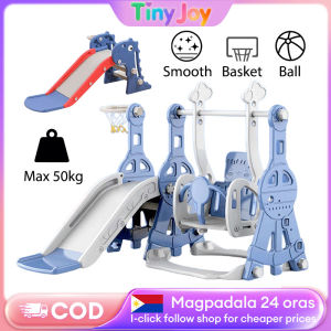 Slide for Kids Indoor & Outdoor Multi-func set with Swing Telescope Basketball Hoop Safe for 1-6 Year Olds