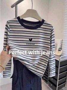 Color Blocked Crew Neck Long Sleeve T-Shirt for Women