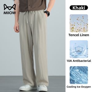 MiiOW | Cool Lightweight Linen-blend Trousers