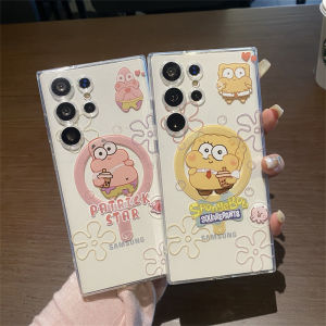 SpongeBob SquarePants Magnetic Attraction Phone Case Silicone Protective Cover Anti-Fall Cute Cartoon Design for Women